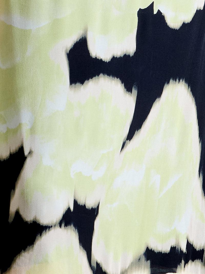 French Connection Natalie Emina Chiffon Maxi Dress Light Lime Green Multi