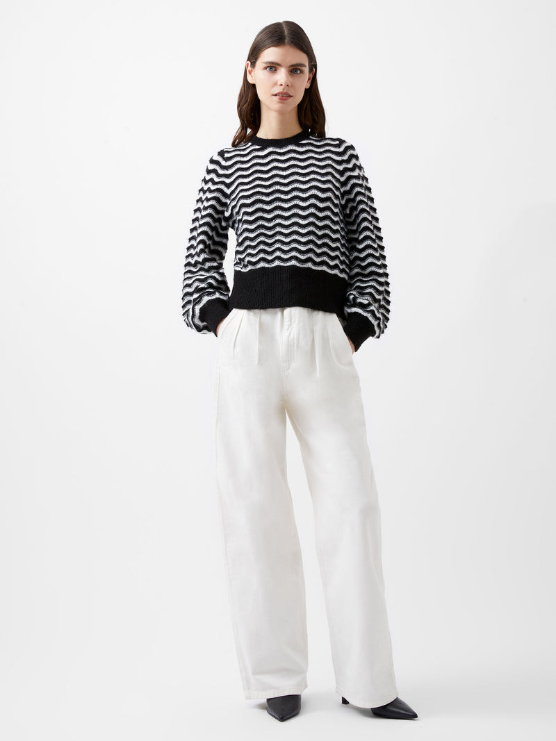 French Connection Natasha Recycled Scallop Jumper Moonless Night/C Crm