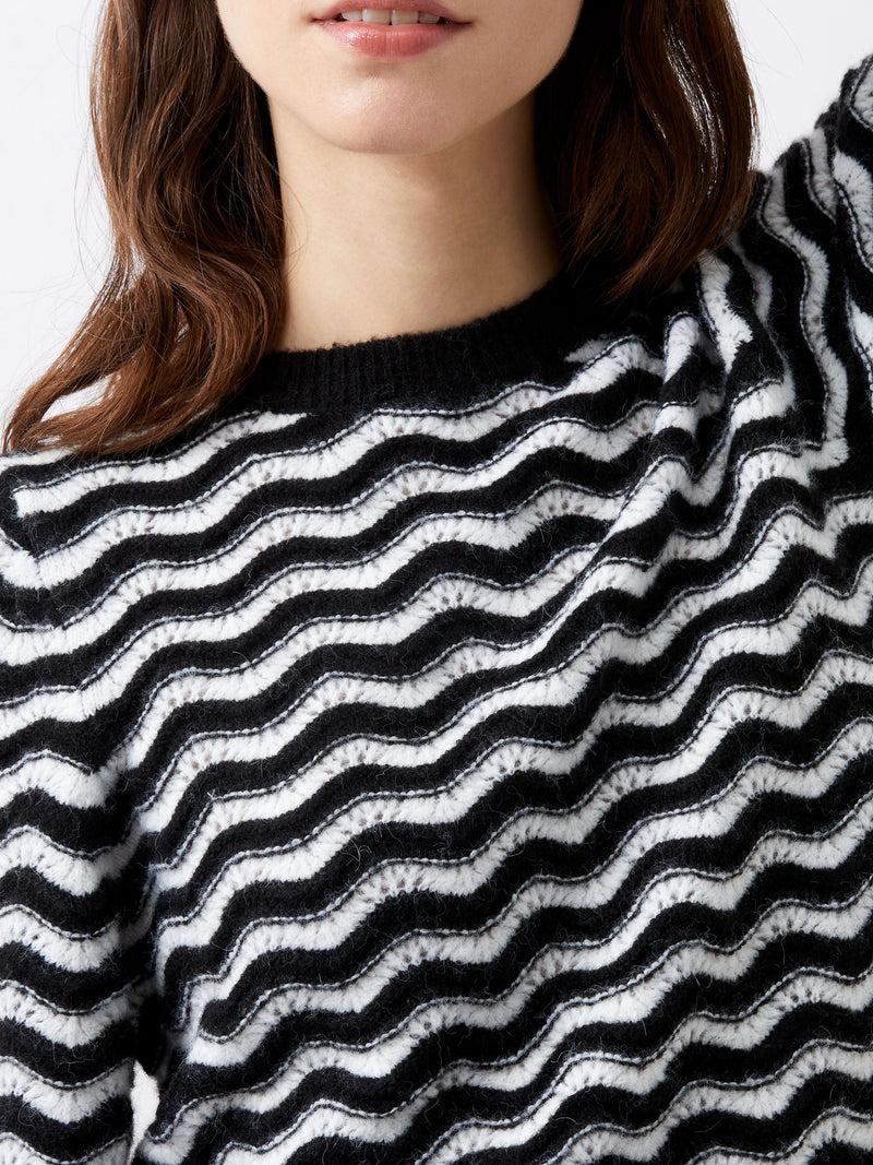 French Connection Natasha Recycled Scallop Jumper Moonless Night/C Crm