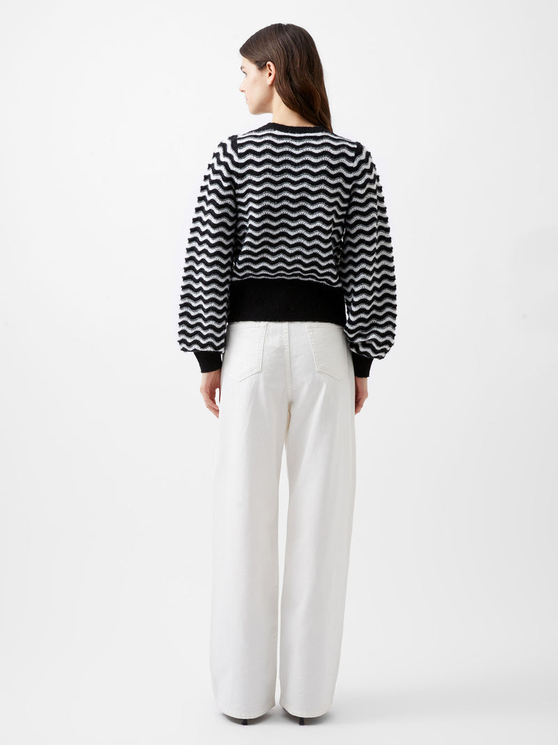 French Connection Natasha Recycled Scallop Jumper Moonless Night/C Crm
