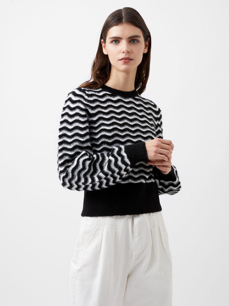 french connection Natasha Recycled Scallop Jumper Moonless Night/C Crm
