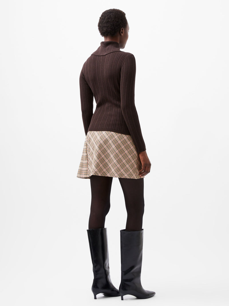French Connection Nia Mari Long Sleeve Top Chocolate Ganache