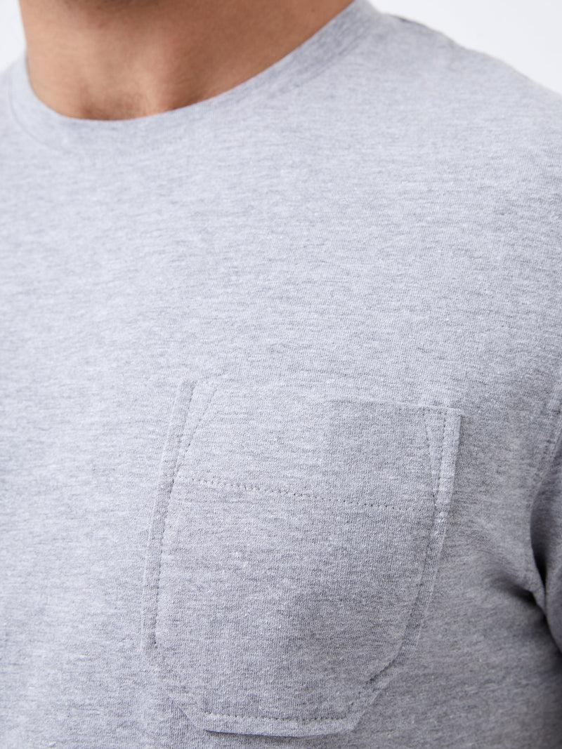 French Connection Organic Pocket T-Shirt Light Grey Mel