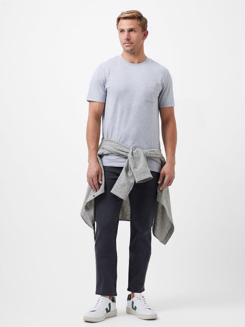French Connection Organic Pocket T-Shirt Light Grey Mel