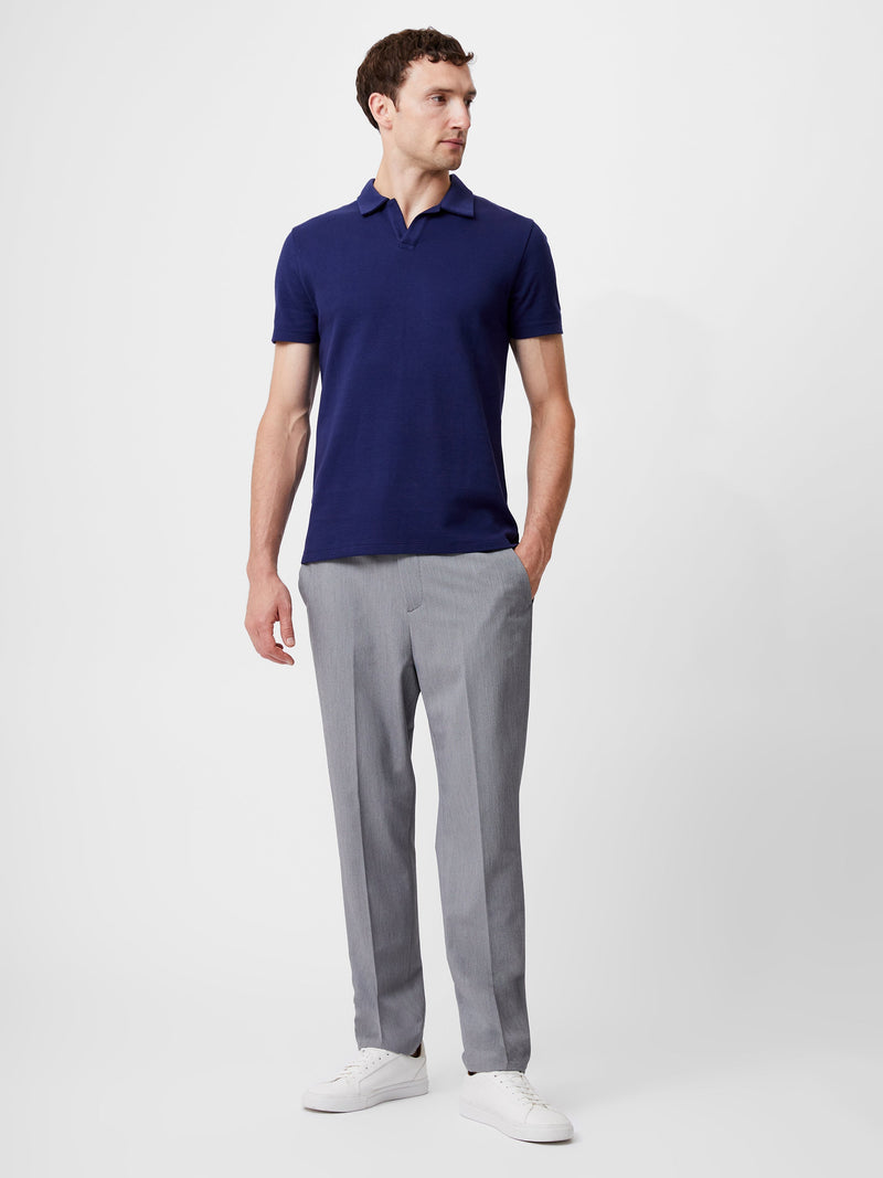 French Connection Ottoman Trophy Neck T-Shirt Marine