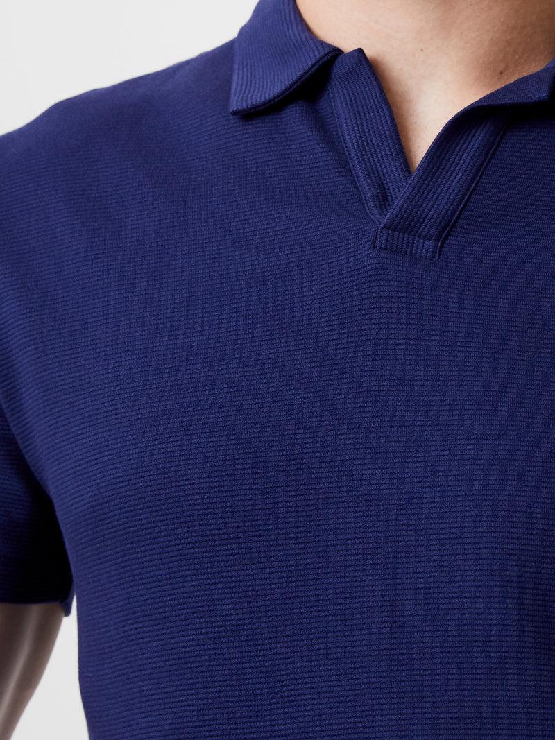 French Connection Ottoman Trophy Neck T-Shirt Marine