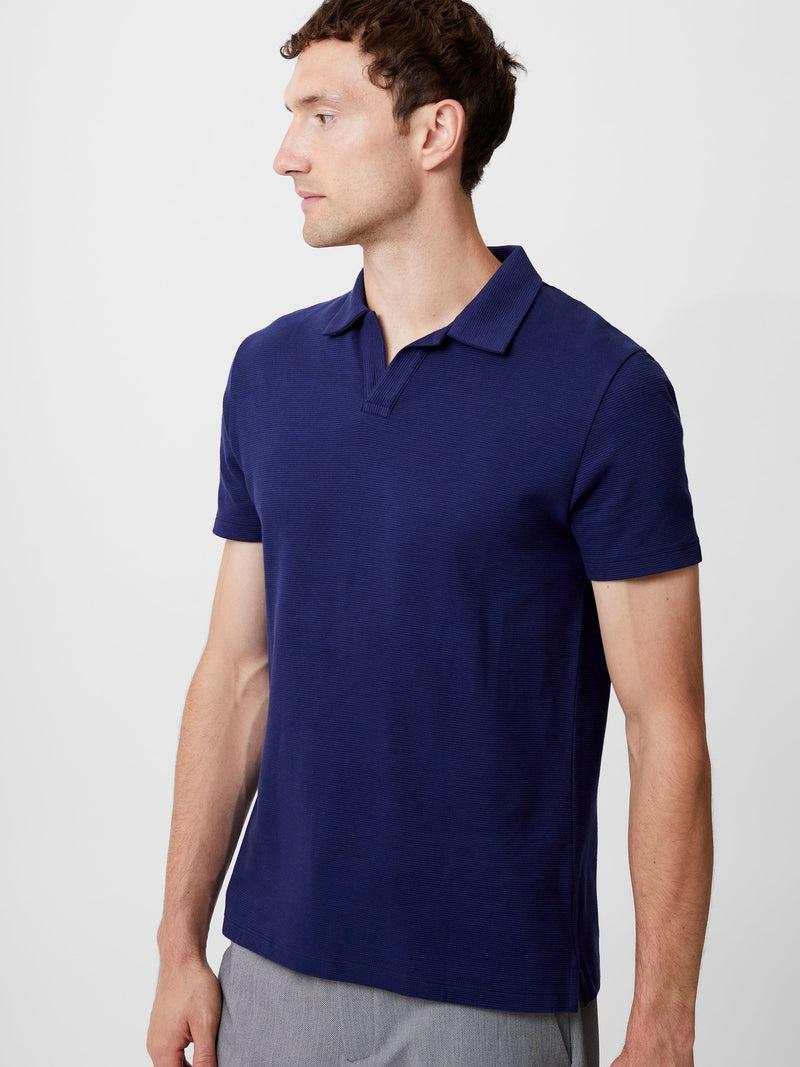 french connection Ottoman Trophy Neck T-Shirt Marine