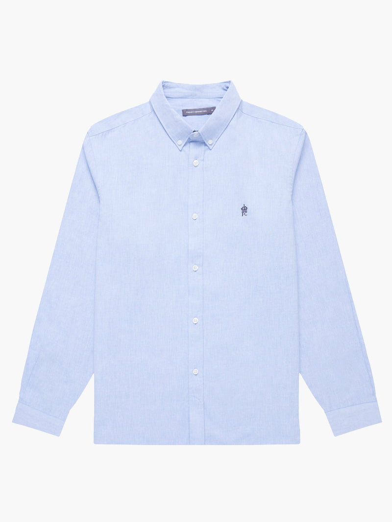 french connection Oxford Long Sleeve Crown Shirt Light Blue