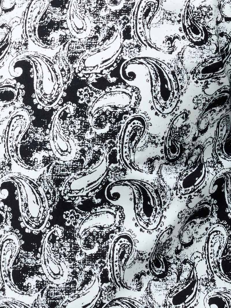 French Connection Paisley Print Long Sleeve Shirt White/Blue Print