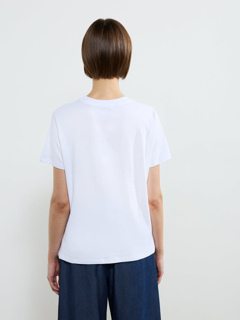 French Connection Par Le Mer Graphic T-Shirt Linen White
