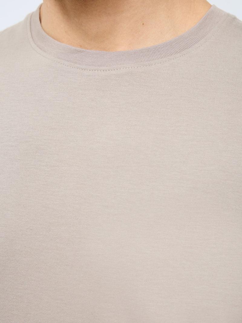 French Connection Peached Cotton Short Sleeve T-Shirt Taupe