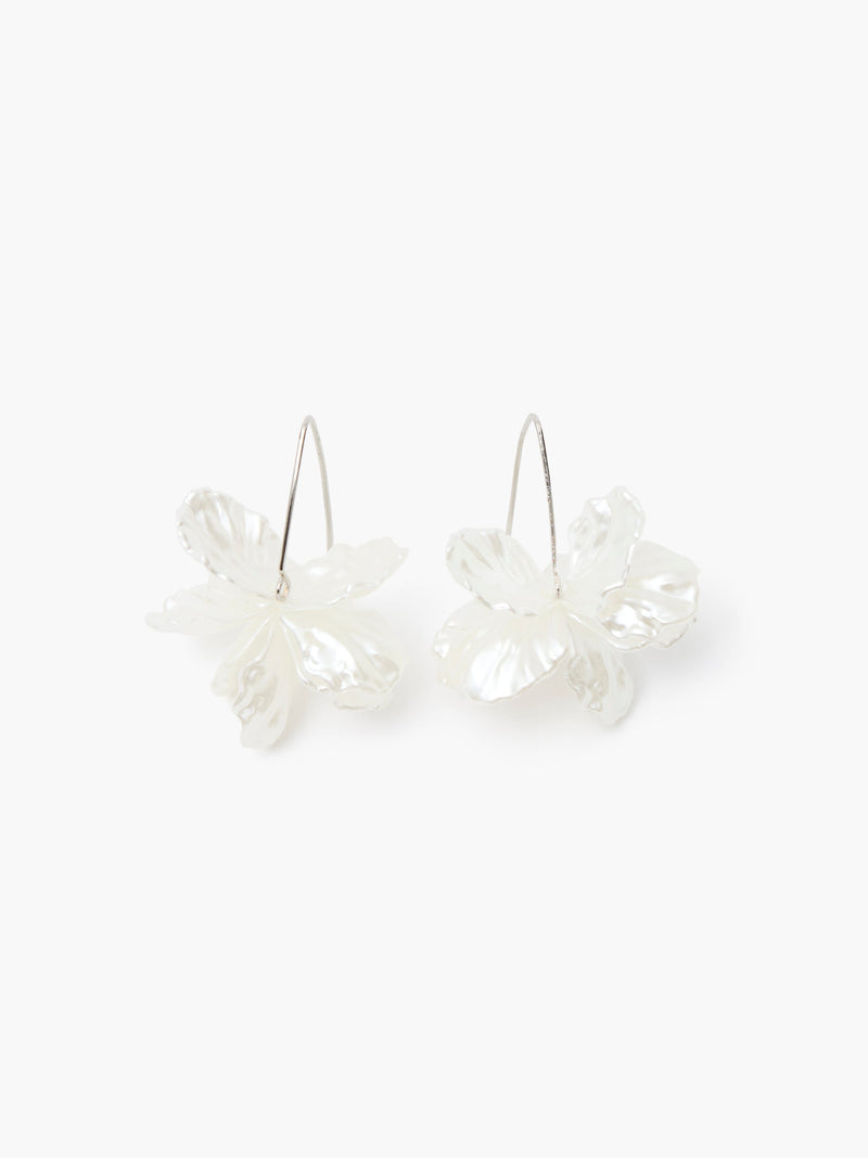french connection Pearl Petals Threader Earrings White/Silver
