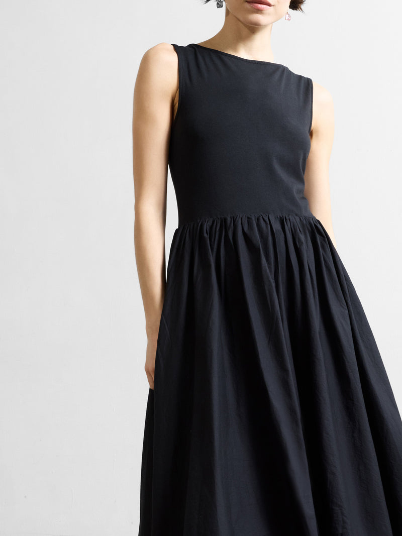 French Connection Phoebe Jersey Bubble Hem Midi Dress Black
