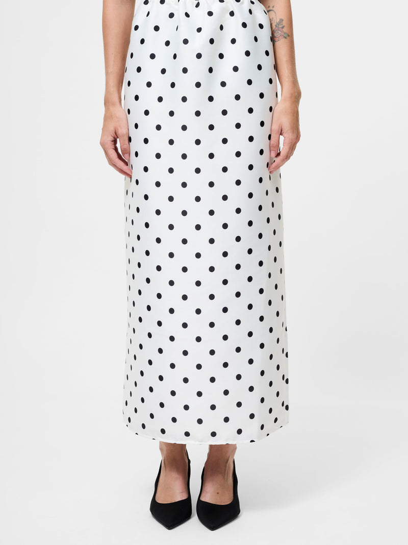 French Connection Polka Dot Maxi Skirt Summer White/Polka D