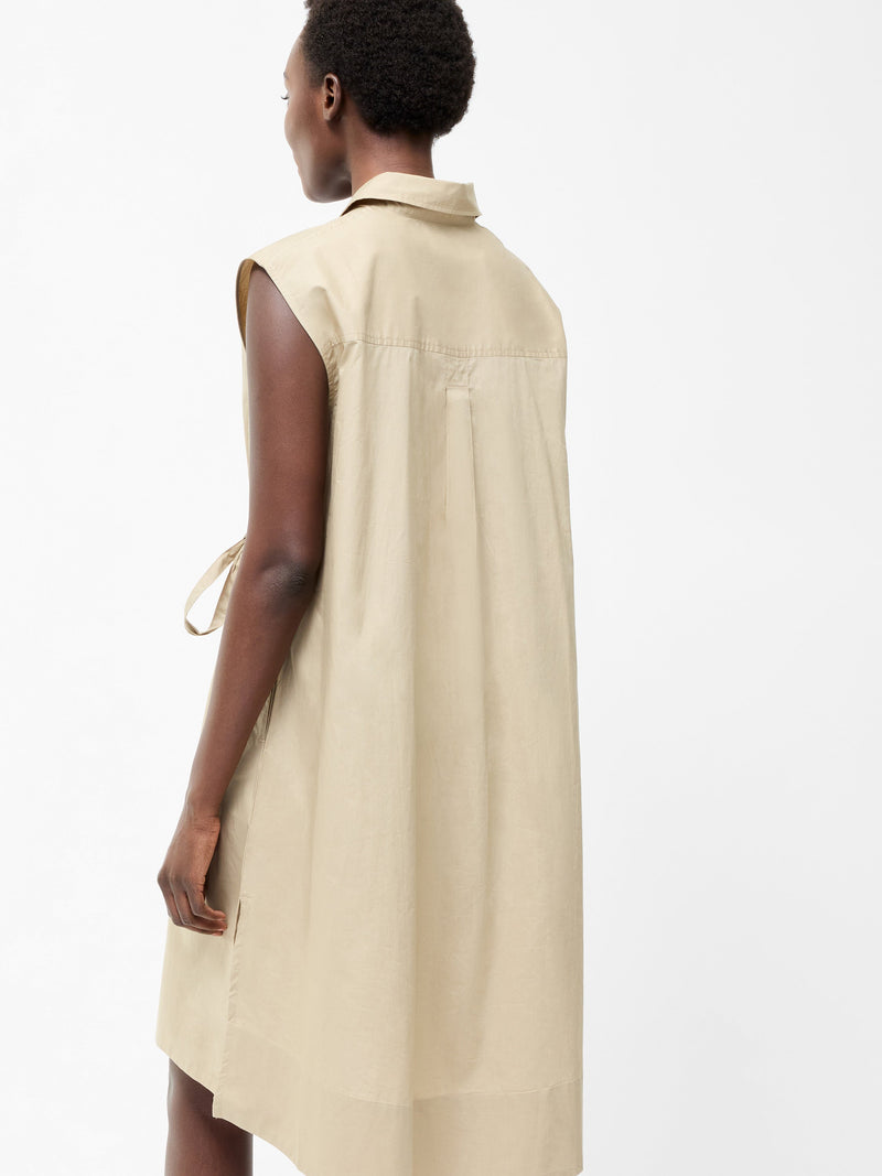 French Connection Poplin Tie Sleeveless Dress Incense