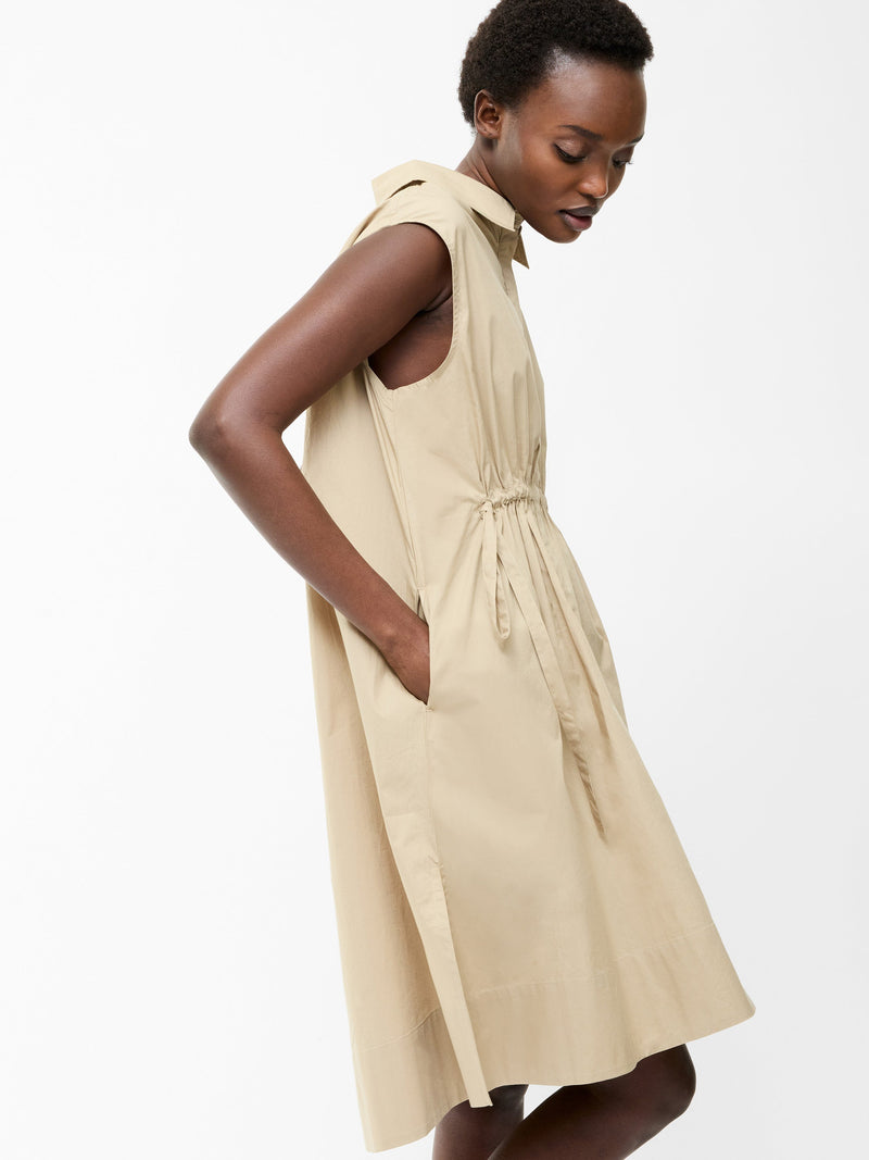 French Connection Poplin Tie Sleeveless Dress Incense