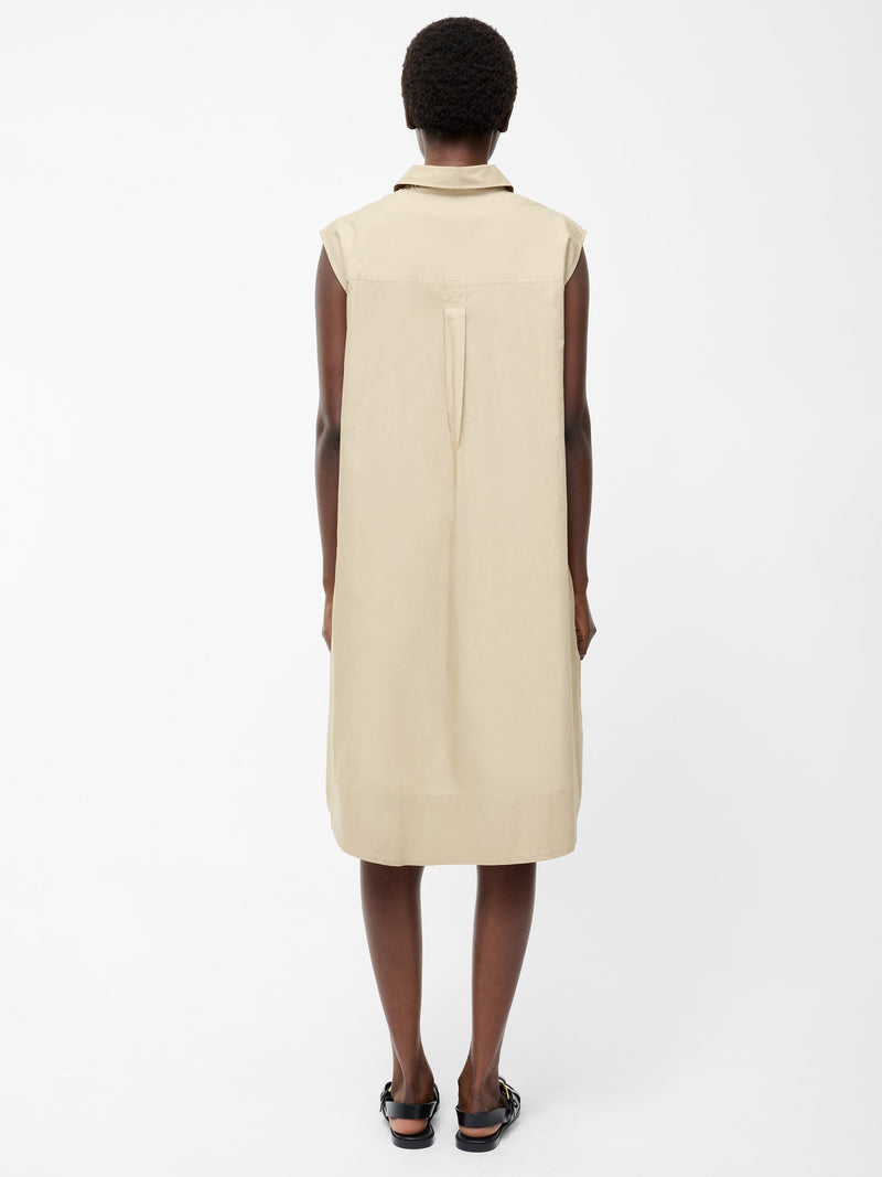 French Connection Poplin Tie Sleeveless Dress Incense