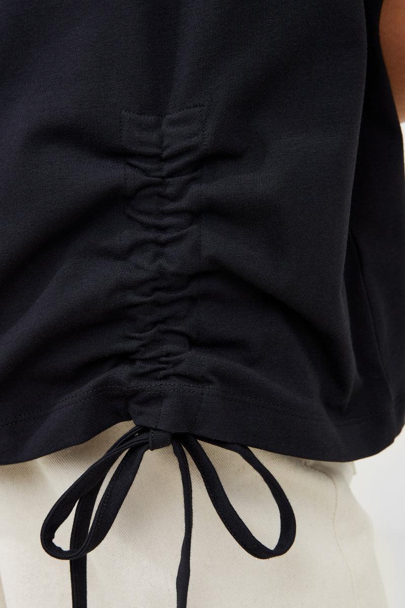 French Connection Rallie Cotton Rouched T-Shirt Blackout