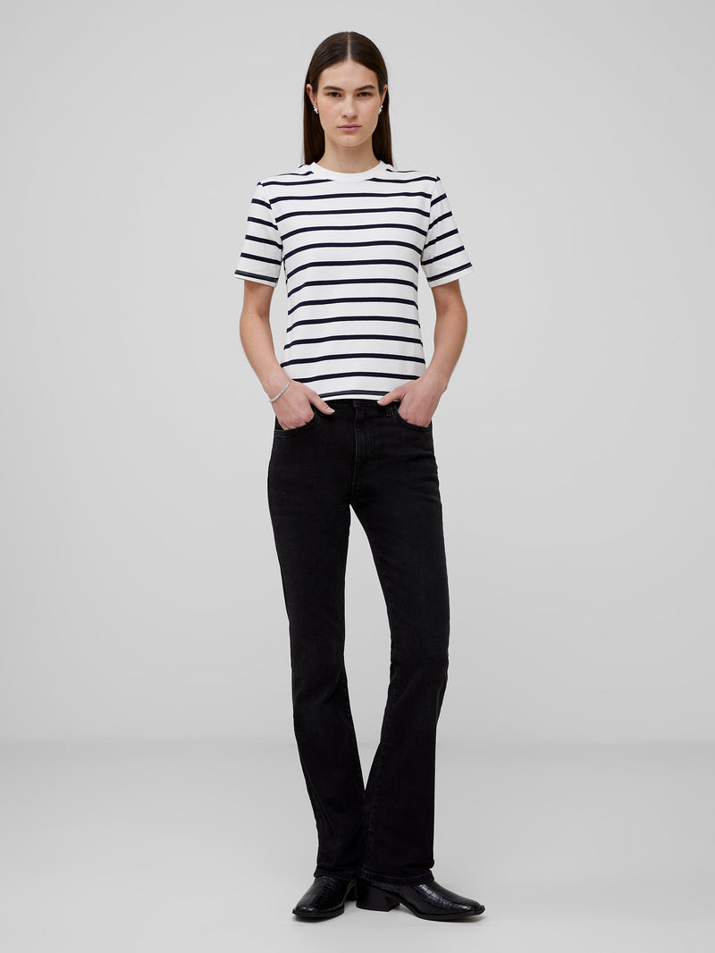 french connection Rallie Cotton Stripe Short Sleeve T-Shirt Stripe S White/Marin