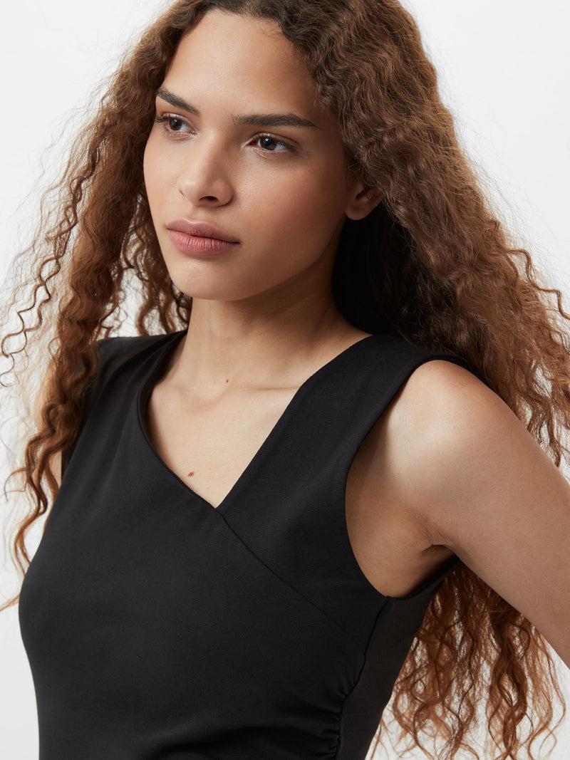 French Connection Rallie Gathered Asymmetric Bodysuit Black