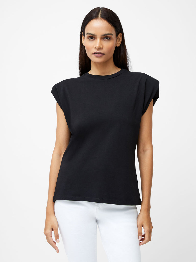 French Connection Rallie Shoulder Pad Tank Top Black