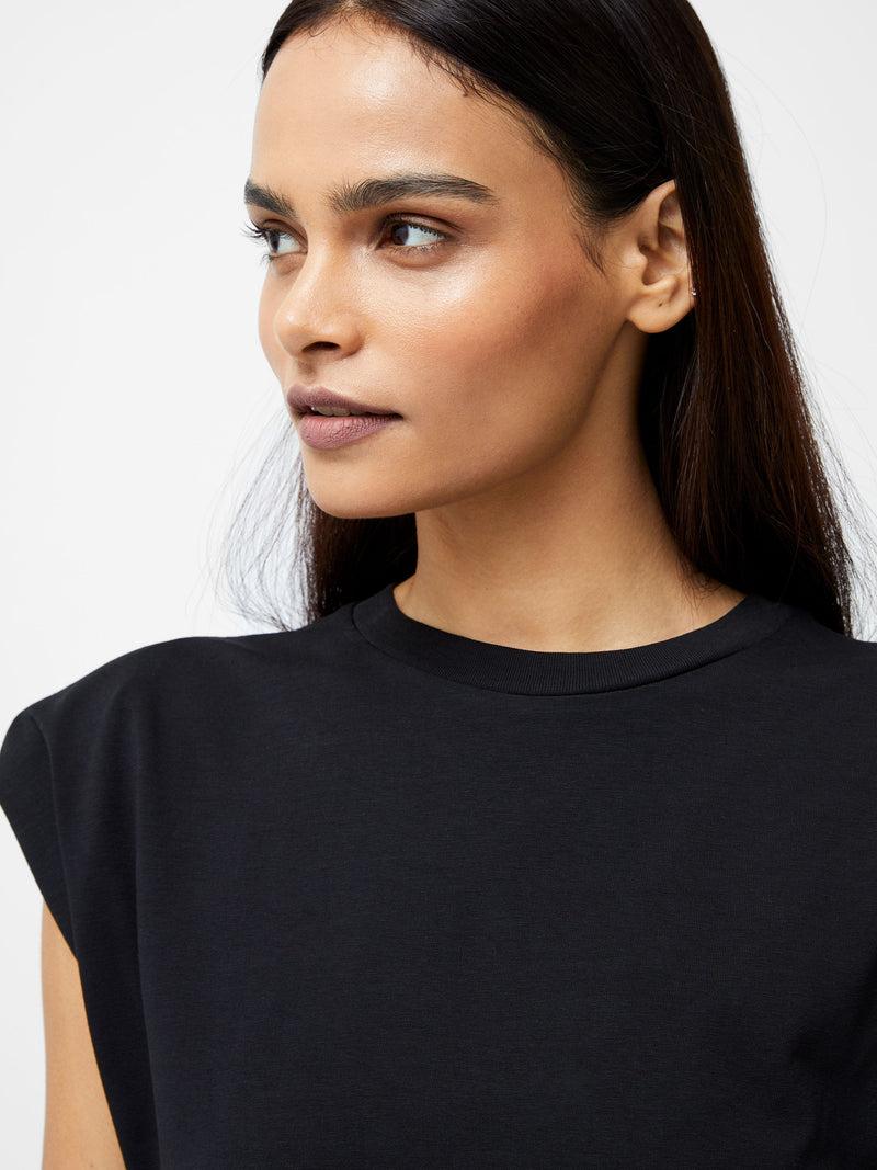 French Connection Rallie Shoulder Pad Tank Top Black