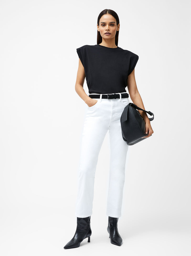 French Connection Rallie Shoulder Pad Tank Top Black