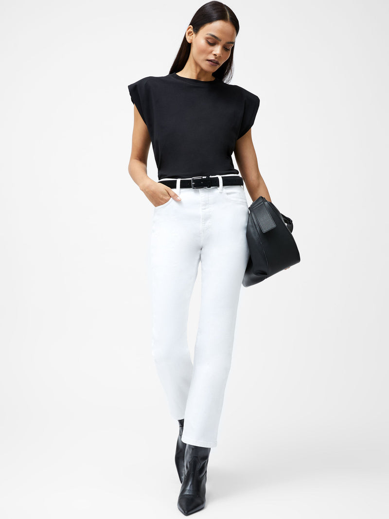 french connection Rallie Shoulder Pad Tank Top Black