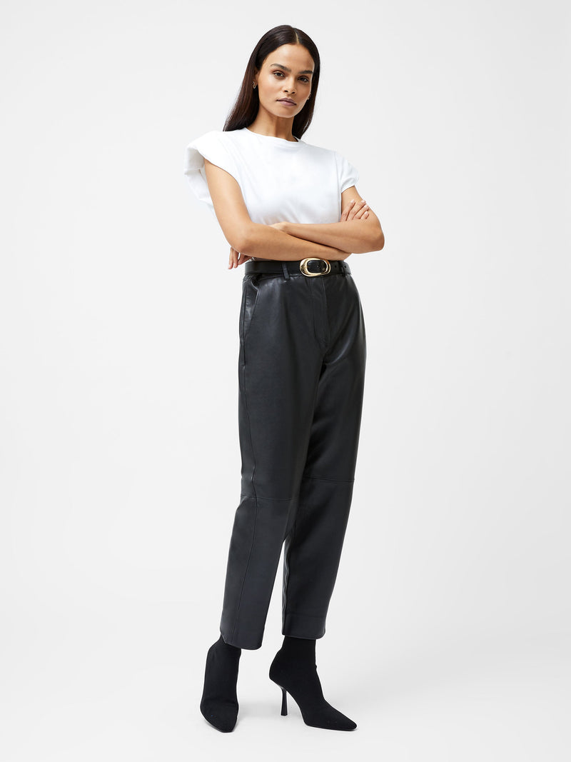 French Connection Rallie Shoulder Pad Tank Top Linen White