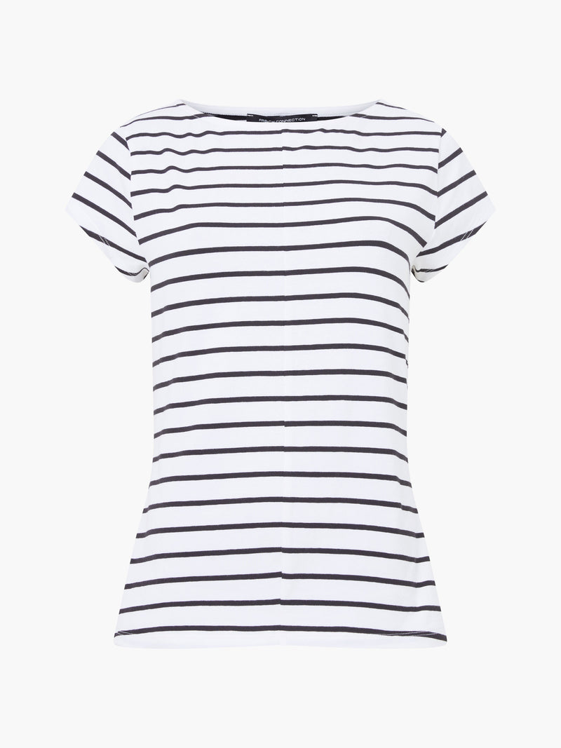 French Connection Rallie Stripe Fitted T-Shirt White/Black