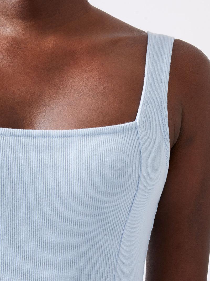 French Connection Rassia Rib Square Neck Midi Dress Cashmere Blue