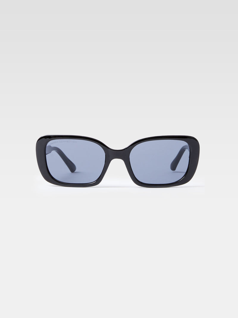french connection Rectangular Sunglasses Shiny Black