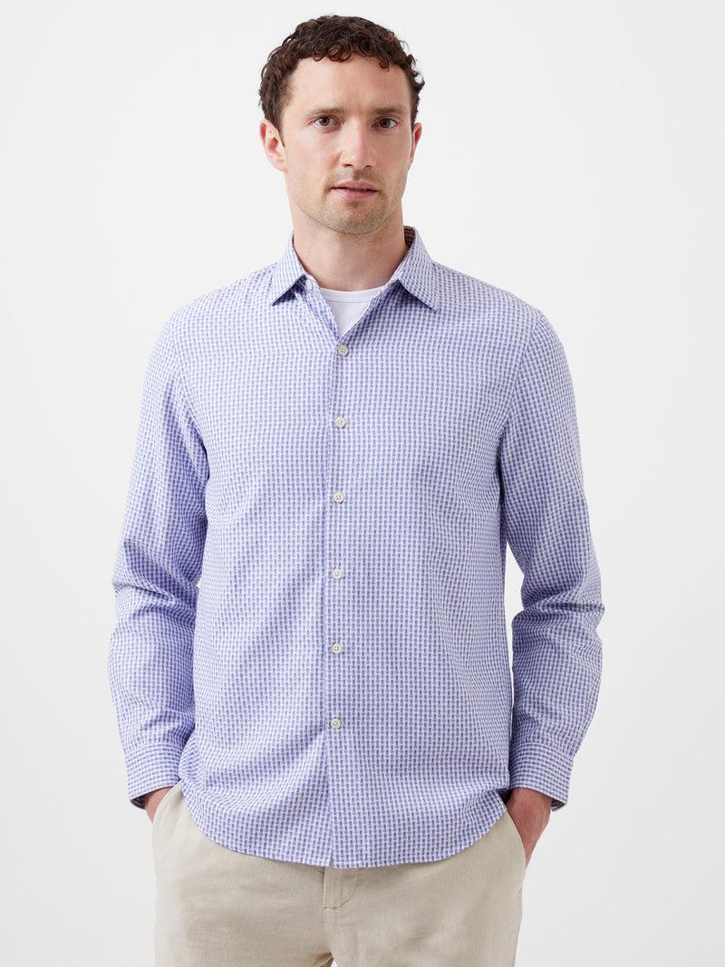 french connection Regular Fit Classic Collar Check Shirt Blue Check