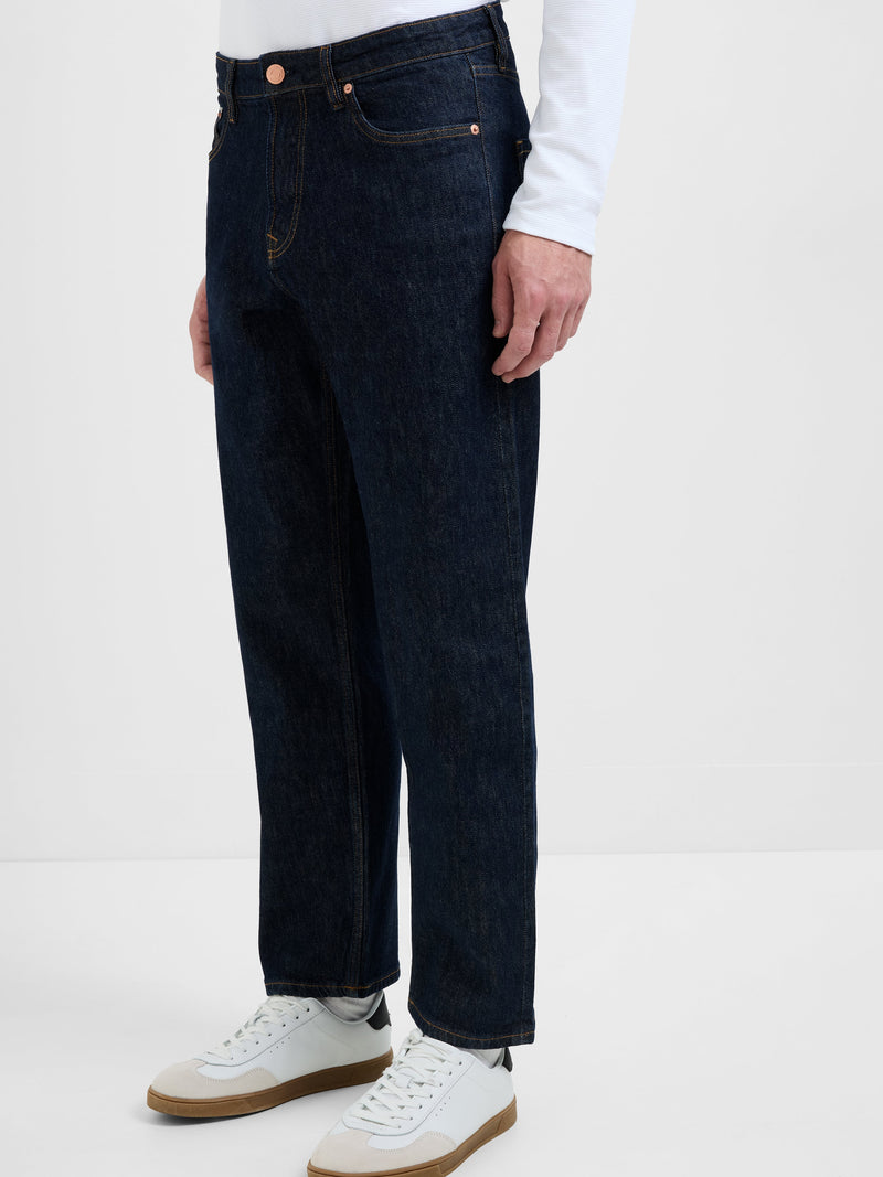 French Connection Relaxed Fit Selvedge Jeans Deep Blue