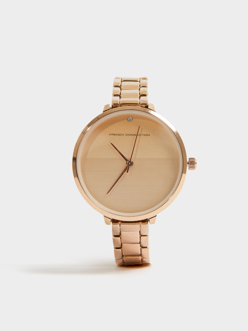 french connection Rose Gold Tone Bracelet Watch with Rose Gold Dial Rose Gold