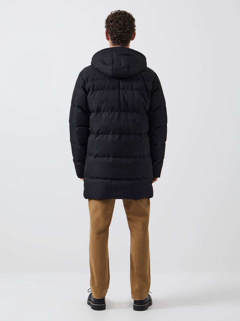 French Connection Row Layered Puffer Parka Coat Black