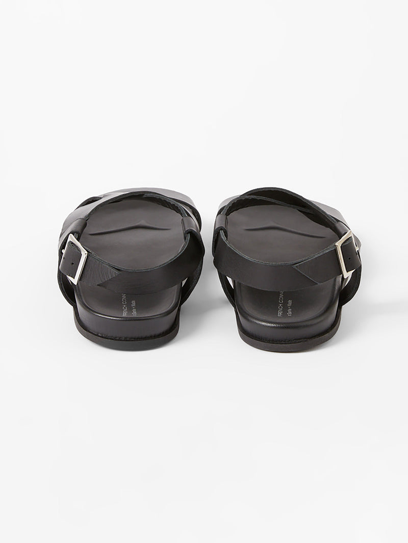 French Connection S+W X Branca Asymmetric Footbed Sandals Black