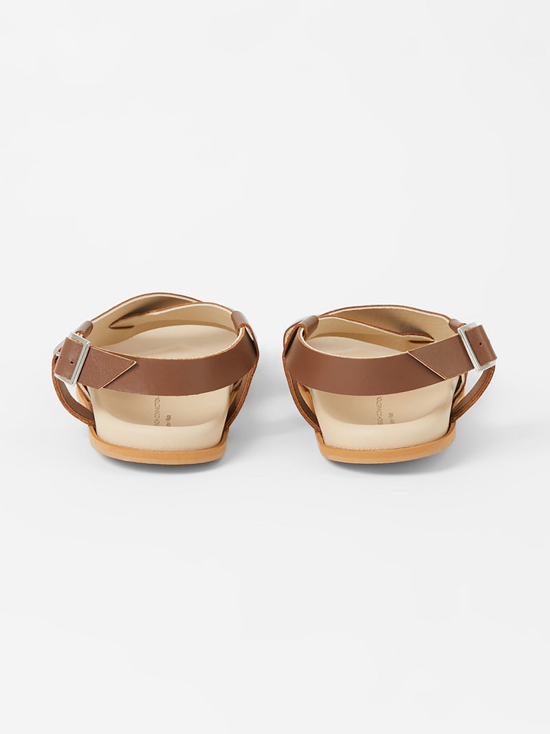 French Connection S+W X Branca Asymmetric Footbed Sandals Brown