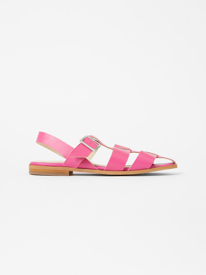 french connection S+W x Luisa Fisherman Caged Sandals Fuchsia