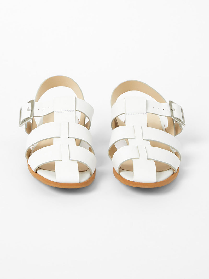 French Connection S+W X Luisa Fisherman Caged Sandals White