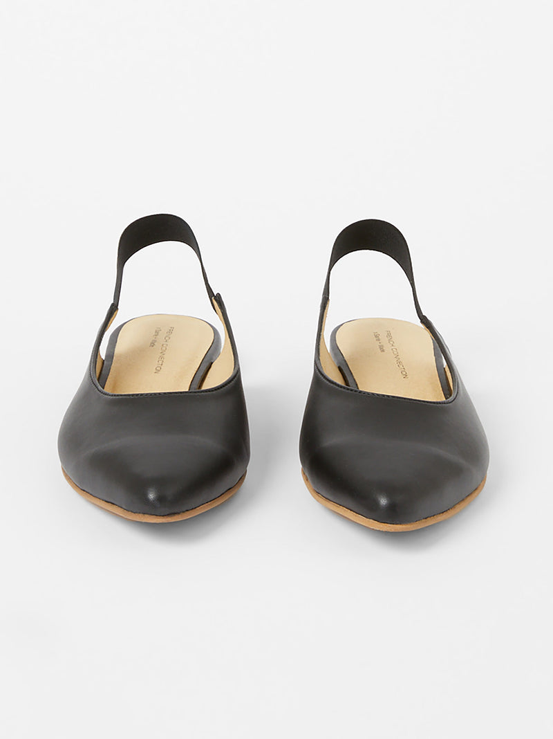 French Connection S+W X Meriola Pointed Toe Slingback Ballerina Pumps Black