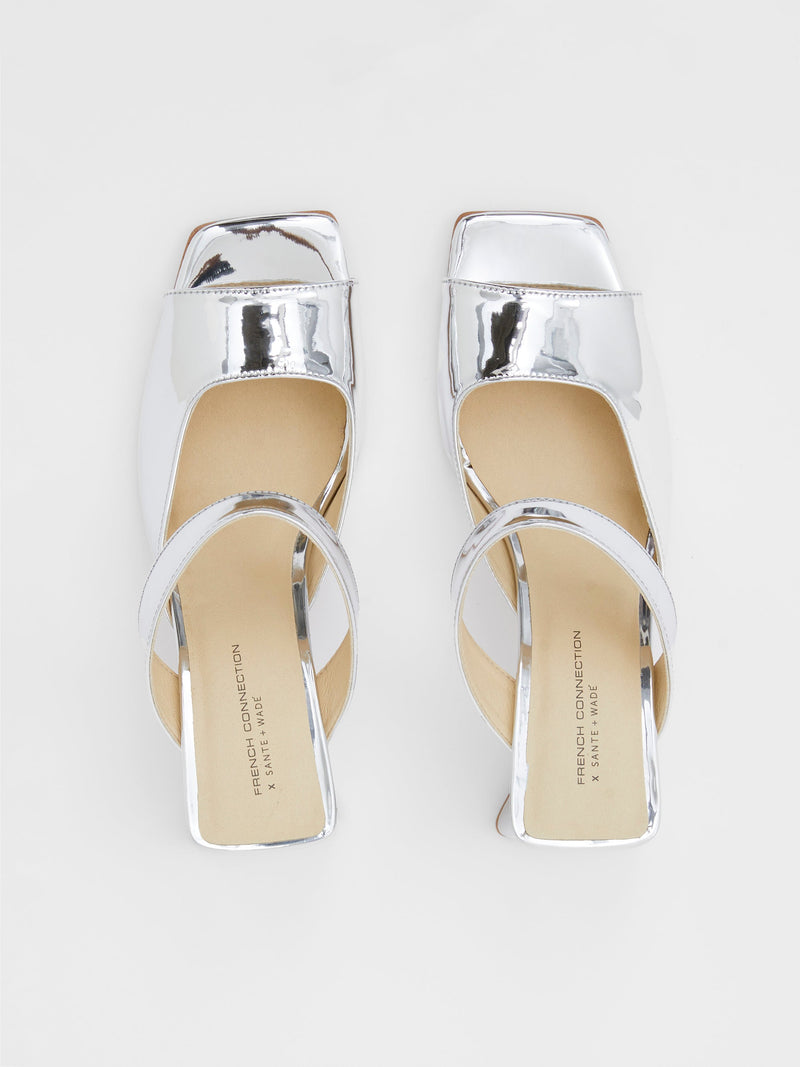French Connection Sadie Mirror Metallic Heels Mirror Metallic