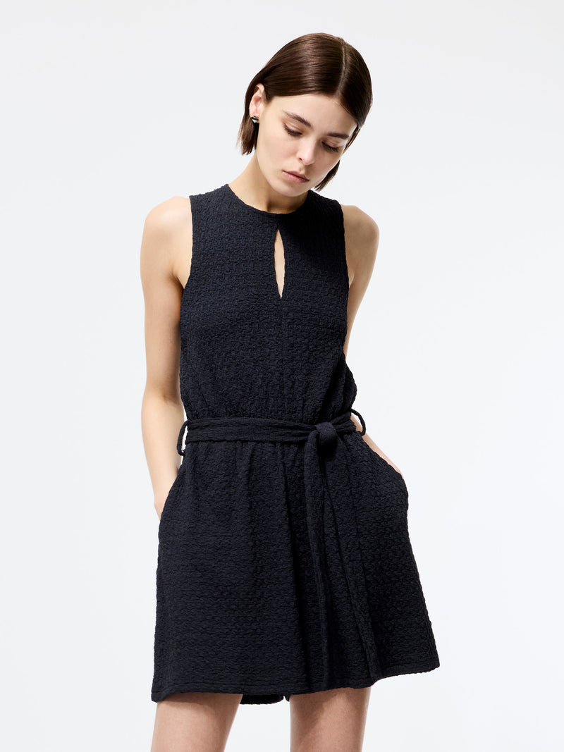French Connection Sadie Textured Playsuit Washed Ink