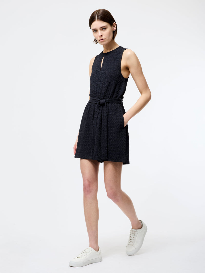 french connection Sadie Textured Playsuit Washed Ink