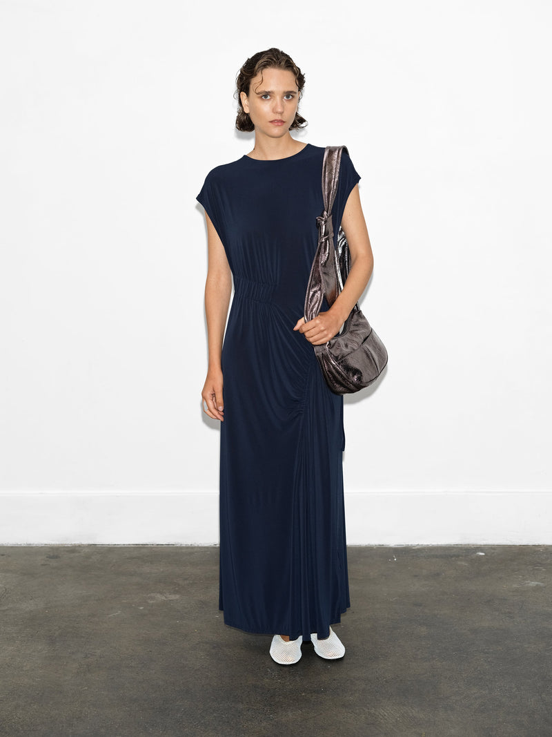 french connection Samira Jersey Gathered Maxi Dress Navy