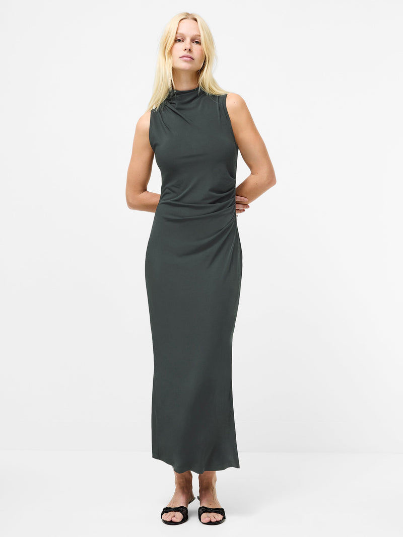 french connection Samira Jersey High Neck Dress Graphite