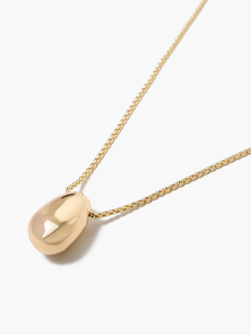 French Connection Sculptural Bean Pendant Necklace Gold