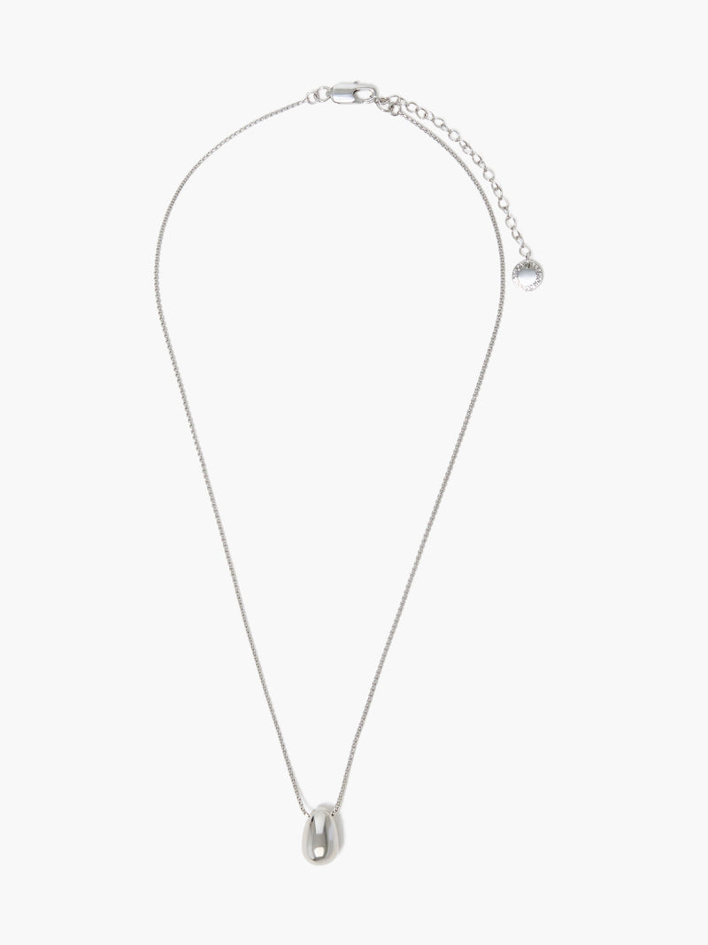 french connection Sculptural Bean Pendant Necklace Silver