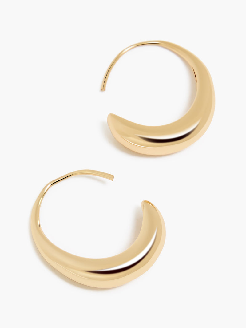 French Connection Sculptural Fluid Half Hoop Earrings Gold