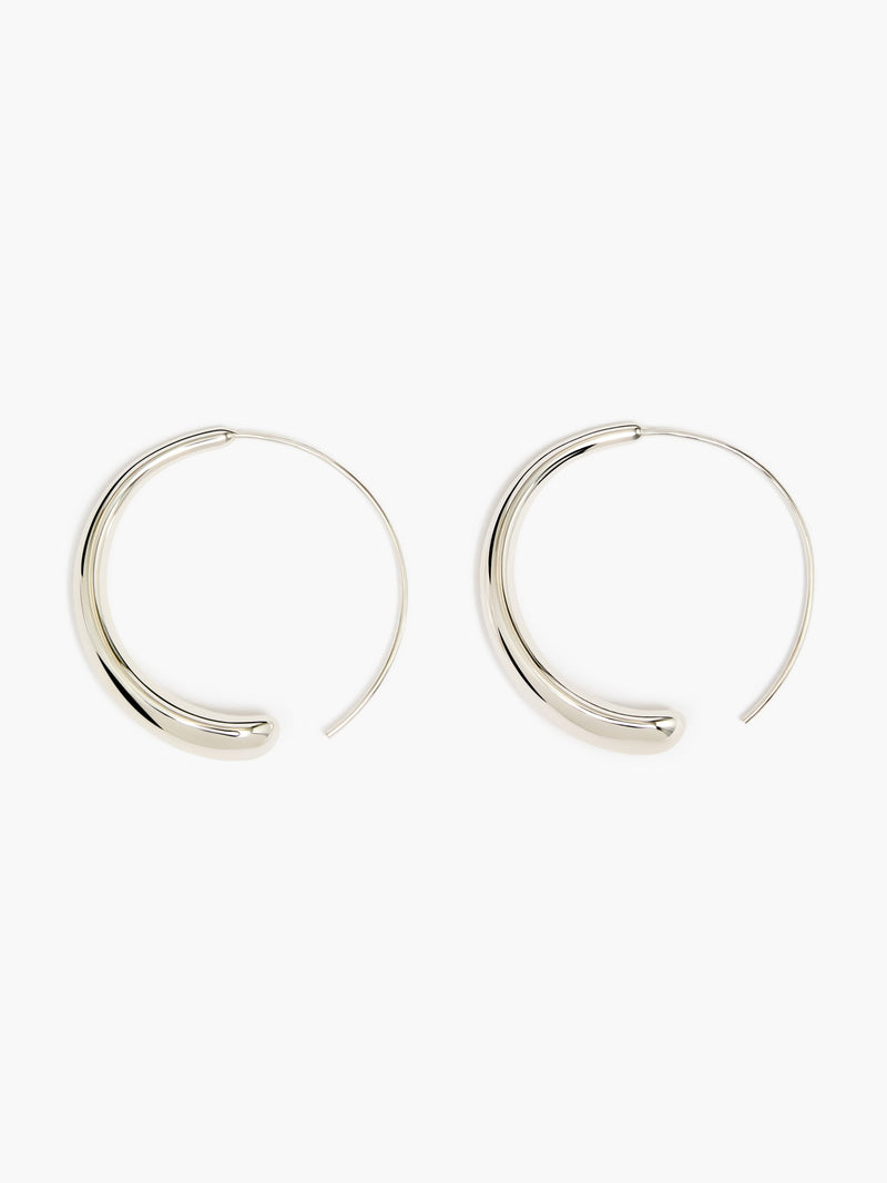 french connection Sculptural Fluid Thread-Through Hoop Earrings Silver
